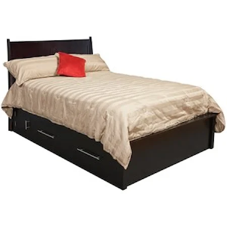 Queen Pedestal Bed with 2 60" Wide Drawers